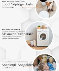 Makinede Yıkanabilir Leke Tutmaz Namazlık Seccade Kaymaz Taban Saçaksız Sec113